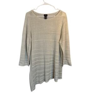 Chico’s Women’s Beige Cream Gold Shimmer Metallic Lightweight Blouse Size 3 (XL)